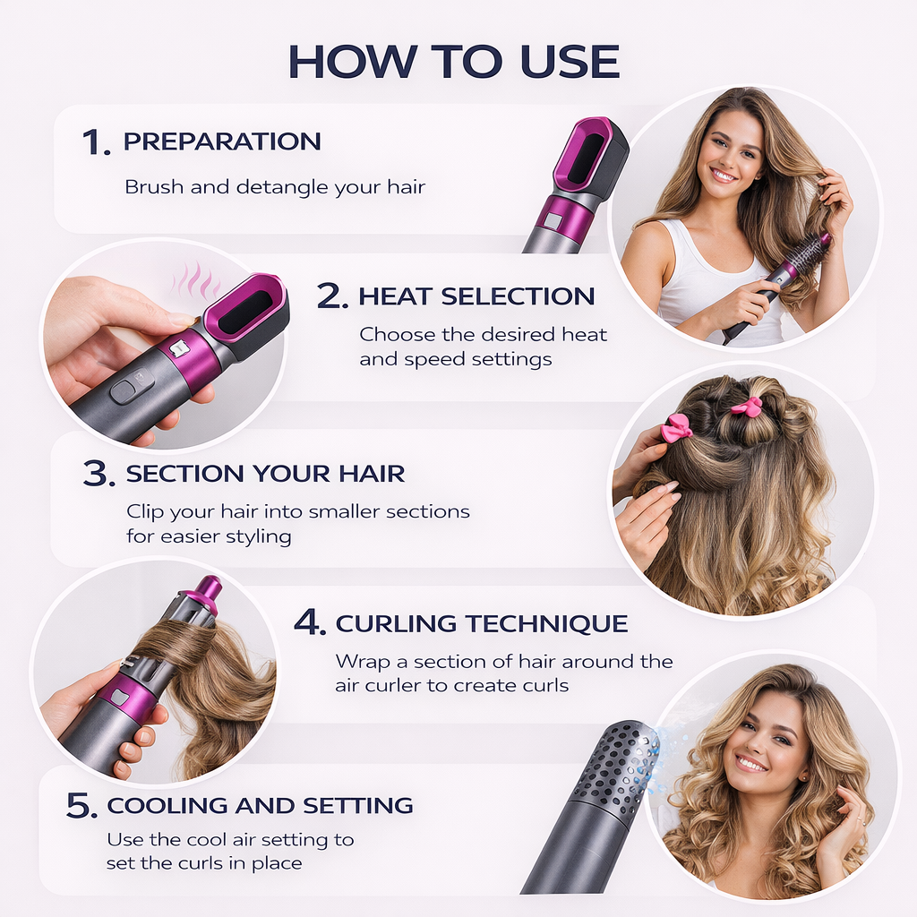 AirStyle Pro™ 5-in-1 Hair Styling Tool – Dry, Curl & Straight in Minutes