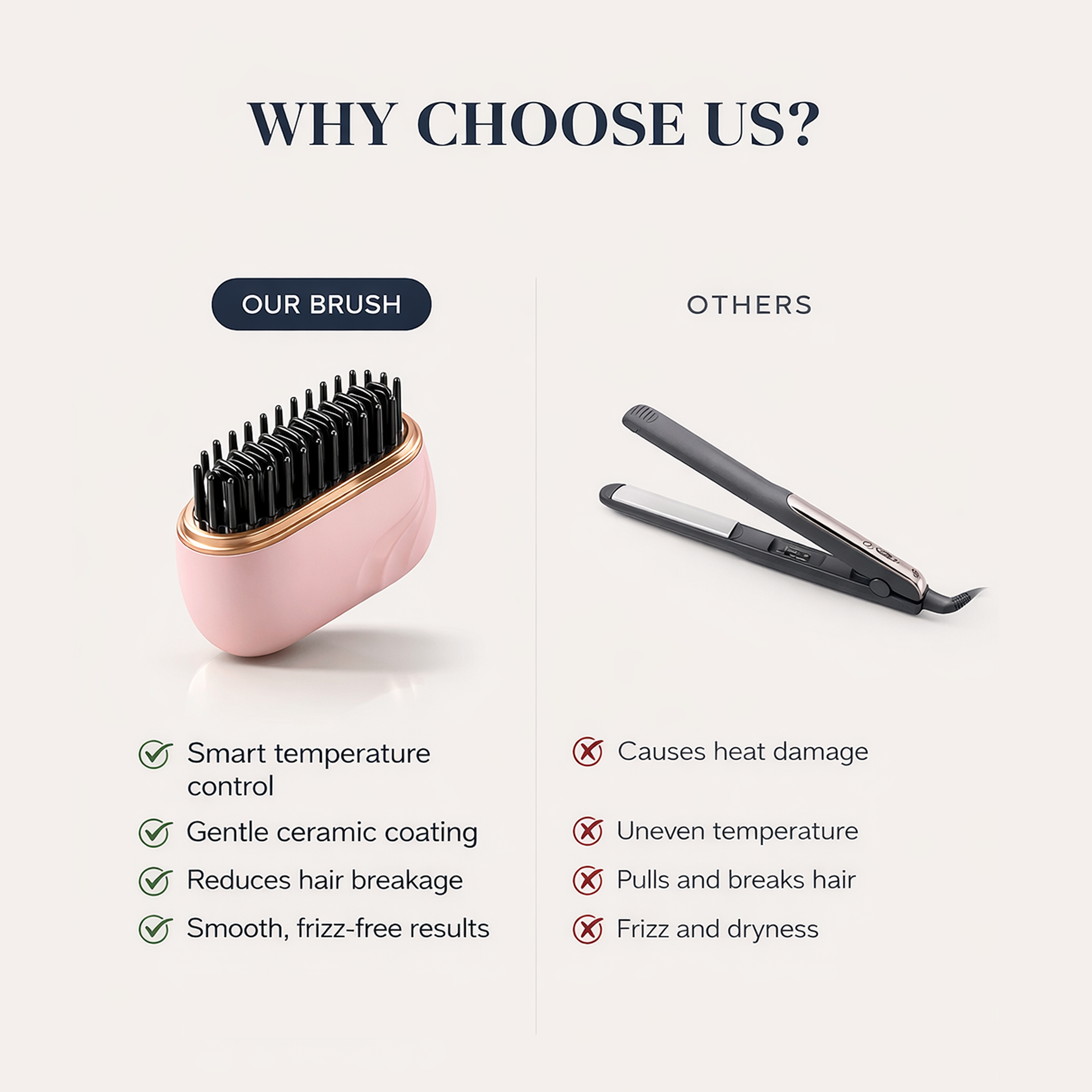 Calmova™ LumiGlide — Frizzy hair before going out? Fix it in 5 minutes.